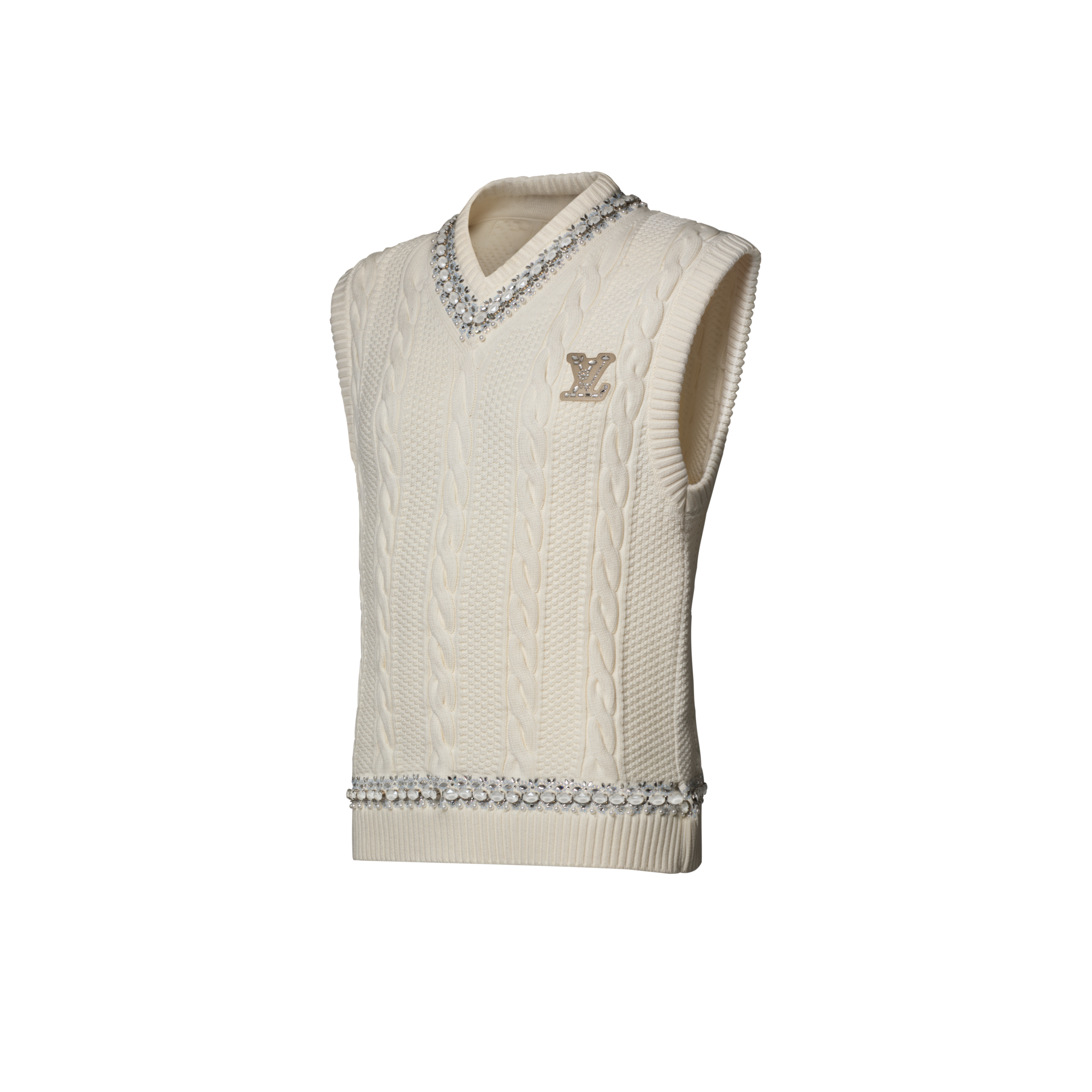 エンブロイダリー ケーブルニット クリケットベスト ｜ルイ・ヴィトン